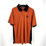 New Playboy Golf Team' Polo Shirt Orange Black Moisture Wick Quick Dry Med. Fixed Price $19.95.