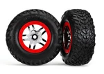 TRA6891R Traxxas Chrome & Red Wheels W/ S1 Sct Tires (2). Fixed Price $24.95.