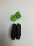 Nos Cox Thimble Drome .049 Gas Powered Shrike And Prop Rod Rear Tires Green. Fixed Price $15.00.