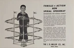1948 Print Ad Spiral Speedway Toy Race Car Set J.b. Miller Co. Kent,ohio. Fixed Price $21.55.