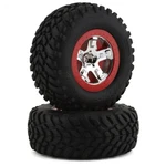 Traxxas Front Sct Off-road Tires Red Beadlock Style Chrome Wheels TRA5888. Fixed Price $29.99.