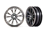 Traxxas 9472A Weld Satin Black Chrome Wheels, Front, Drag Slash. Fixed Price $14.00.