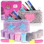 Diy 2 Rug Pencil Cases Latch Hook Kits Kids Sewing Set Beginners Craft Hobby. Fixed Price $34.29.