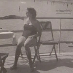 Attractive Woman Swimsuit Toward Horizon Relaxed Body Quiet Pull Vintage Phot. Fixed Price $19.95.
