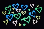 Directglow 24 Piece Multicolor The Dark Hearts Fun Wall Ceiling Decor. Fixed Price $8.95.