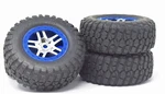 Fits Traxxas Slayer Pro 4X4 59076-3 14 Mm Blue Tires Wheels Set Tyres. Fixed Price $49.47.