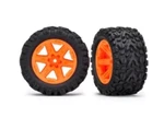 Traxxas 2.8 Orange Rxt Wheels With Talon Extreme Tires (rustler 2WD Rear). Fixed Price $37.92.