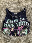 Ac/dc Blow Up Your Video Navy Blue Crop Top Tank Juniors Size Xs. Fixed Price $9.50.