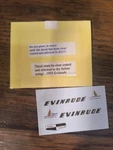 1955 Evinrude Toy Outboard Model Boat Motor Reproduction Decals. Fixed Price $10.00.