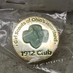 Girl Scouts Of Ohio's Heartland 1972 Club Pinback Button Round. Fixed Price $19.99.