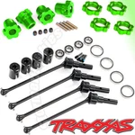 Traxxas Maxx Package, 8996X - 8654G 7758G Wide Axles Green Hubs Nuts Complete. Fixed Price $131.95.