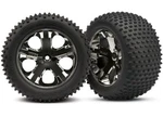 Traxxas Rear Black Chrome Wheels And Alias Tires 3770A. Fixed Price $26.95.