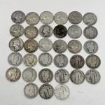 33 90% Junk Silver Quarters Barber Standing Liberty Washington 1899-1964 196.72G. Fixed Price $459.99.