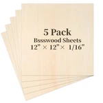 Balsa Sheet, 5 Pack Plywood Sheets, Basswood 12X12X1/16 Inch, Unfini. Fixed Price $13.05.