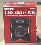Ion Block Rocker Icon All-terrain Portable Bluetooth Speaker With Lights Fm. Fixed Price $94.00.