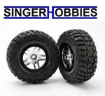 Traxxas 5882R Kumho Tires & Split-spoke Satin Chrome Wheels Slash 2WD Front TRA1. Fixed Price $25.95.
