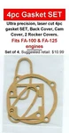 Aftermarket 4PC Gasket Set Fits Saito FA-100 & FA-125 Engines-nip. Fixed Price $10.99.
