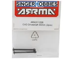 Arrma ARA311226 Mojave Grom 44MM Cvd Driveshafts (2) Hh. Fixed Price $13.29.