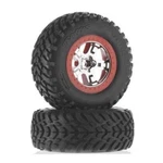 Traxxas 5888 Mounted Tire Sct Chrome Wheel Set (2) 1/10 Scale. Fixed Price $24.95.