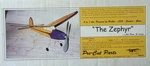 The Zephyr, Dare Design And Engineering Laser-cut Balsa Model Airplane Kit, Used. Fixed Price $35.00.