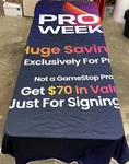 "pro Week Huge Savings" - Gamestop Promotional Fabric Banner 4FT X 7FT. Fixed Price $19.99.