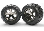 Traxxas 3668A Rear All-star Bk Chrome Wheels W/talon Tires Stampede Vxl XL5. Fixed Price $26.95.