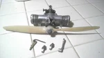 Vtg Twin .60 Rc Engine With Champion VR-2 Spark Plugs, Connecting Rod, & Points. Fixed Price $1000.00.