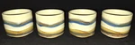 Lot Of 4 Set Mcm Otagiri Horizon Wave 2.5" Tea Sake Stoneware Cups W/tags Japan. Fixed Price $48.95.