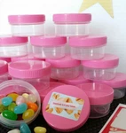 10 Wide Mouth Ounce Container Plastic Screw Pink Cap 5303 Decojars Usa. Fixed Price $12.95.