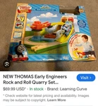 Thomas And Friends Wooden Railway Learning Curve Rock Roll Quarry Set New. Fixed Price $49.00.