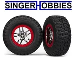Traxxas 5877R Bfgoodrich Mud Tire & Beadlock Style Chrome Red Wheels Slash TRA1. Fixed Price $25.95.