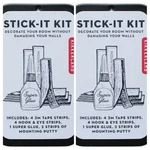 2 Kikkerland Wall Stick-it Kit No Mess Mounting Tape Sticky Putty Dorm. Fixed Price $11.99.
