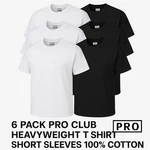 6 Pack Pro Club Mens Plain Short Sleeve Shirt Heavyweight Cotton. Fixed Price $56.95.