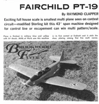 PT-19 Rc Updated Sterling + Construction Article To Build Model Airplane. Fixed Price $20.95.