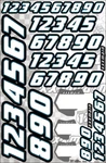 Race Numbrers White Sticker Sheet Xxx Main Racing N002. Fixed Price $12.99.