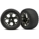 Traxxas 3770A Rear Alias Tires & 2.8" Black Chrome Wheels For Rustler XL-5 Vxl. Fixed Price $26.95.
