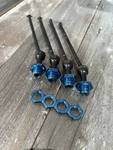 Losi LST2/AFT Cvd's Axles Full Set X4 W Anodized Hex Hubs & Nuts Blue 20MM B3521. Fixed Price $83.22.