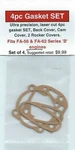 Aftermarket 4PC Gasket Set Fits Saito FA-56 & FA-62 Series 'b' Engines-nip. Fixed Price $9.99.