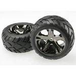 Traxxas 3773A Black Chrome Rear All-star Wheels Anaconda Tires Rustler XL-5 Vxl. Fixed Price $29.95.