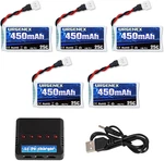 5PCS 3.7V 450MAH Drone Battery 25C 1S Lipo With 5IN1 Charger For Syma Q1. Fixed Price $22.98.