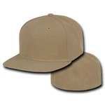 Khaki Fitted Flat Bill Plain Solid Blank Baseball Caps Hats 7 Sizes. Fixed Price $16.95.