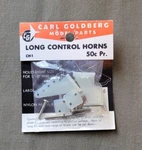 Vintage Carl Goldberg Original Airplane Rc Part #CH1 Long Control Horns Nos. Fixed Price $15.00.