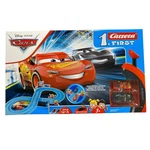 Carrera First 63038 Disney Pixar Power Duel Battery Operated Slot Set. Fixed Price $64.42.