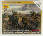 Zvezda 6168 British 3-INCH Mortar With Crew 1/72 Scale Plastic Model Figures. Fixed Price $12.95.