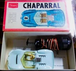 Marx Sears Chaparral Lt Blue 1/24 1/25 Slot Car, Chassis, Box, Ins, Control Cox. Fixed Price $149.99.