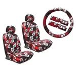 New Red Hawaiian Flower Hibiscus Car Front Seat Covers & Steering Wheel. Fixed Price $59.89.
