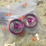 Golden Horizon Front Sports Racing Wheels Rc Hpi Micro RS4 Purple Aluminum Rims. Fixed Price $15.00.