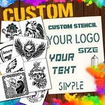 Custom With Logo, Text - Personalised Reusable Mylar Stencils. Fixed Price $115.00.