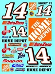White Vinyl Racing Sticker Sheet 73-R/C Model Die-cut-decals 1/12-1/10- Redcat. Fixed Price $17.97.