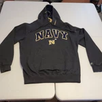 Colosseum Hoodie Men's Large Charcoal Navy Football Team Logo Cotton Polyester. Fixed Price $19.99.